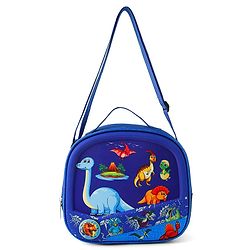 Babyhug Dinosaur Kids Insulated Lunch Box Bag with Adjustable Shoulder Strap & Handle - Blue| Thermal Lunch Carry Bag with Zip Closure for Boys & Girls