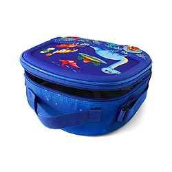 Babyhug Dinosaur Kids Insulated Lunch Box Bag with Adjustable Shoulder Strap & Handle - Blue| Thermal Lunch Carry Bag with Zip Closure for Boys & Girls