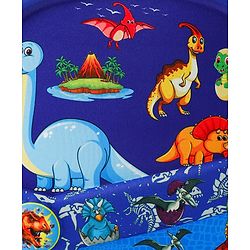 Babyhug Dinosaur Kids Insulated Lunch Box Bag with Adjustable Shoulder Strap & Handle - Blue| Thermal Lunch Carry Bag with Zip Closure for Boys & Girls