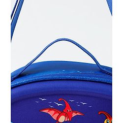 Babyhug Dinosaur Kids Insulated Lunch Box Bag with Adjustable Shoulder Strap & Handle - Blue| Thermal Lunch Carry Bag with Zip Closure for Boys & Girls