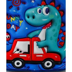 Babyhug Dinosaur Kids Insulated Lunch Box Bag with Adjustable Shoulder Strap & Handle - Blue| Thermal Lunch Carry Bag with Zip Closure for Boys & Girls