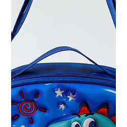 Babyhug Dinosaur Kids Insulated Lunch Box Bag with Adjustable Shoulder Strap & Handle - Blue| Thermal Lunch Carry Bag with Zip Closure for Boys & Girls