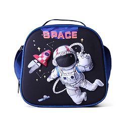 Babyhug Dinosaur Kids Insulated Lunch Box Bag with Adjustable Shoulder Strap & Handle - Blue| Thermal Lunch Carry Bag with Zip Closure for Boys & Girls