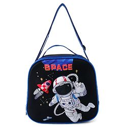 Babyhug Dinosaur Kids Insulated Lunch Box Bag with Adjustable Shoulder Strap & Handle - Blue| Thermal Lunch Carry Bag with Zip Closure for Boys & Girls