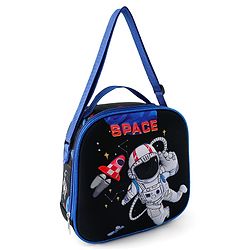 Babyhug Dinosaur Kids Insulated Lunch Box Bag with Adjustable Shoulder Strap & Handle - Blue| Thermal Lunch Carry Bag with Zip Closure for Boys & Girls