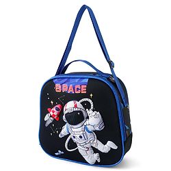 Babyhug Dinosaur Kids Insulated Lunch Box Bag with Adjustable Shoulder Strap & Handle - Blue| Thermal Lunch Carry Bag with Zip Closure for Boys & Girls