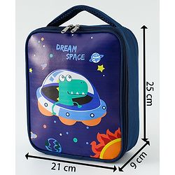 Babyhug Dino Water Resistant Lunch Bag -  Beige| Compact & Lightweight Lunch Carry Bag for Kids & Parents