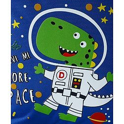 Babyhug Dino Kids Lunch Bag with Bottle Pouch and Front Pocket - Blue+Green| Adjustable Shoulder Strap| Lunch Carry Bag for School & Travel for Boys & Girls