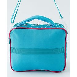 Babyhug Dino Kids Lunch Bag with Bottle Pouch and Front Pocket - Blue+Green| Adjustable Shoulder Strap| Lunch Carry Bag for School & Travel for Boys & Girls