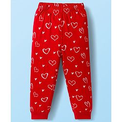 Babyhug Disney Single Jersey Knit Full Sleeves Pyjama Set with Minnie Mouse Graphic - White & Red