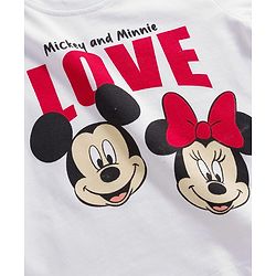 Babyhug Disney Single Jersey Knit Full Sleeves Pyjama Set with Minnie Mouse Graphic - White & Red