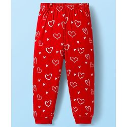 Babyhug Disney Single Jersey Knit Full Sleeves Pyjama Set with Minnie Mouse Graphic - White & Red