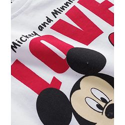 Babyhug Disney Single Jersey Knit Full Sleeves Pyjama Set with Minnie Mouse Graphic - White & Red