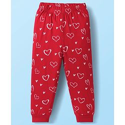 Babyhug Disney Single Jersey Knit Full Sleeves Pyjama Set with Minnie Mouse Graphic - White & Red