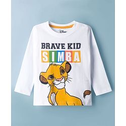 Babyhug Disney Single Jersey Knit Full Sleeves T-Shirt & Lounge Pant Set with Lion King Graphic - Navy Blue & White