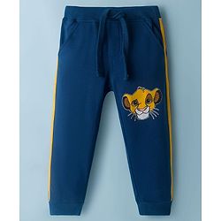 Babyhug Disney Single Jersey Knit Full Sleeves T-Shirt & Lounge Pant Set with Lion King Graphic - Navy Blue & White