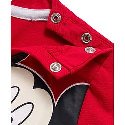 Babyhug Disney Single Jersey Knit Full Sleeves T-Shirt & Lounge Pant Set with Mickey & Friends Graphic - Navy Blue & Red
