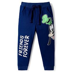 Babyhug Disney Single Jersey Knit Full Sleeves T-Shirt & Lounge Pant Set with Mickey & Friends Graphic - Navy Blue & Red