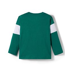 Babyhug Disney Single Jersey Knit Full Sleeves Cut & Sew T-Shirt & Lounge Pant Set with Mickey Mouse Graphic - Green