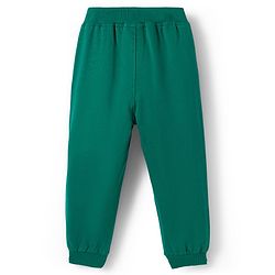 Babyhug Disney Single Jersey Knit Full Sleeves Cut & Sew T-Shirt & Lounge Pant Set with Mickey Mouse Graphic - Green