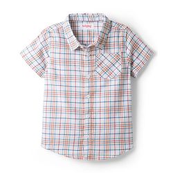 Babyhug Cotton Knit Half Sleeves Shirt & Shorts Set with Bow & Checks Print - White & Coral