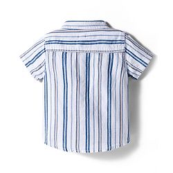 Babyhug Cotton Knit Half Sleeves Striped Shirt & Shorts Set - Blue