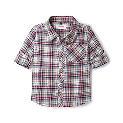 Babyhug Cotton Knit Full Sleeves Checkered Shirt & Trouser Set - Beige