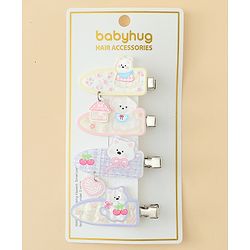 Babyhug Hair Alligator Clips Pack of 4 Free Size - Multicolor
