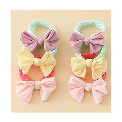 Babyhug Free Size Rubber Bands with Bow Applique Pack of 6 - Multicolor