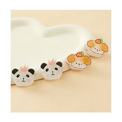 Babyhug Hair Clip with Panda & Puppy  Applique Pack of 4 -  Multicolor