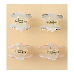 Babyhug Hair Clip with Panda & Puppy  Applique Pack of 4 -  Multicolor