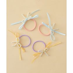Babyhug Bow Applique Hairbands Pack of 4 - Pink & Purple