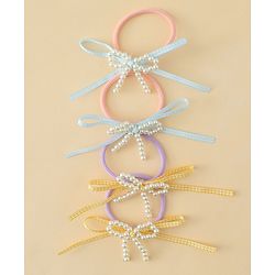 Babyhug Bow Applique Hairbands Pack of 4 - Pink & Purple