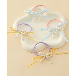 Babyhug Bow Applique Hairbands Pack of 4 - Pink & Purple