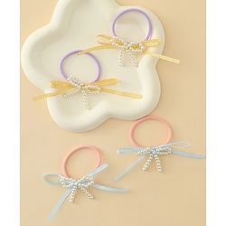 Babyhug Bow Applique Hairbands Pack of 4 - Pink & Purple