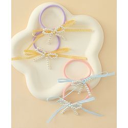Babyhug Bow Applique Hairbands Pack of 4 - Pink & Purple