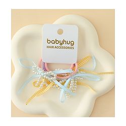 Babyhug Bow Applique Hairbands Pack of 4 - Pink & Purple