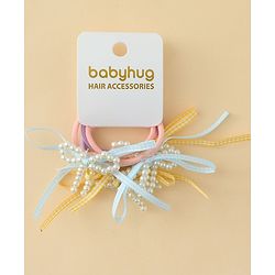 Babyhug Bow Applique Hairbands Pack of 4 - Pink & Purple