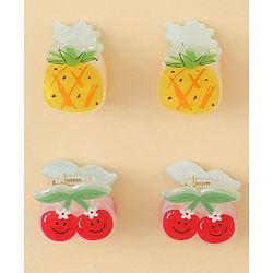 Babyhug Hair Clips with Fruit Applique Pack of 2 - Red & Yellow