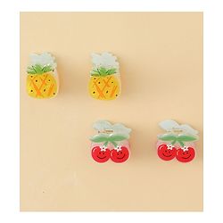 Babyhug Hair Clips with Fruit Applique Pack of 2 - Red & Yellow