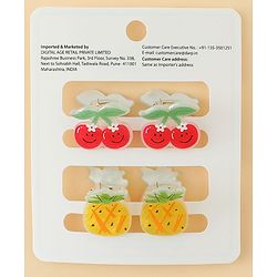 Babyhug Hair Clips with Fruit Applique Pack of 2 - Red & Yellow