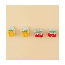 Babyhug Hair Clips with Fruit Applique Pack of 2 - Red & Yellow