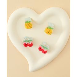 Babyhug Hair Clips with Fruit Applique Pack of 2 - Red & Yellow