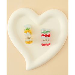 Babyhug Hair Clips with Fruit Applique Pack of 2 - Red & Yellow