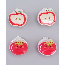 Babyhug Hair Clips with Fruit Applique Pack of 2 -  Red & White