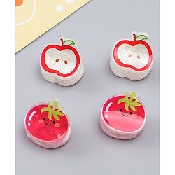 Babyhug Hair Clips with Fruit Applique Pack of 2 -  Red & White