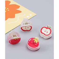 Babyhug Hair Clips with Fruit Applique Pack of 2 -  Red & White