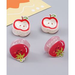Babyhug Hair Clips with Fruit Applique Pack of 2 -  Red & White