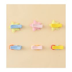 Babyhug Hair Clips with Star & Floral Applique Pack of 6 - Blue Pink