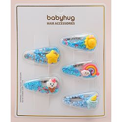 Babyhug Free Size  Snap Clips with  Applique Pack of 5 - Multicolor